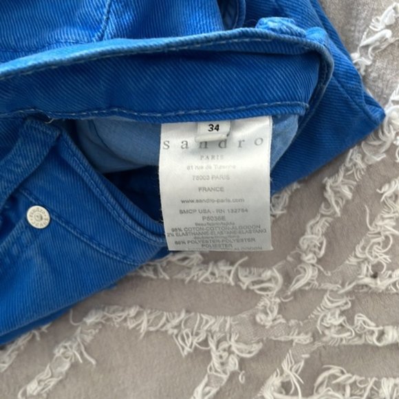 SANDRO Paris Cropped Distressed Denim - Picture 5 of 6